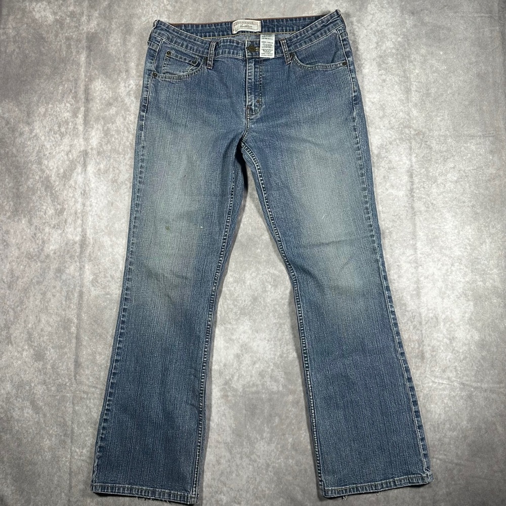 Levi Strauss Signature Womens Stretch Low Rise Bootcut Jeans Blue Size 12 M Y2K